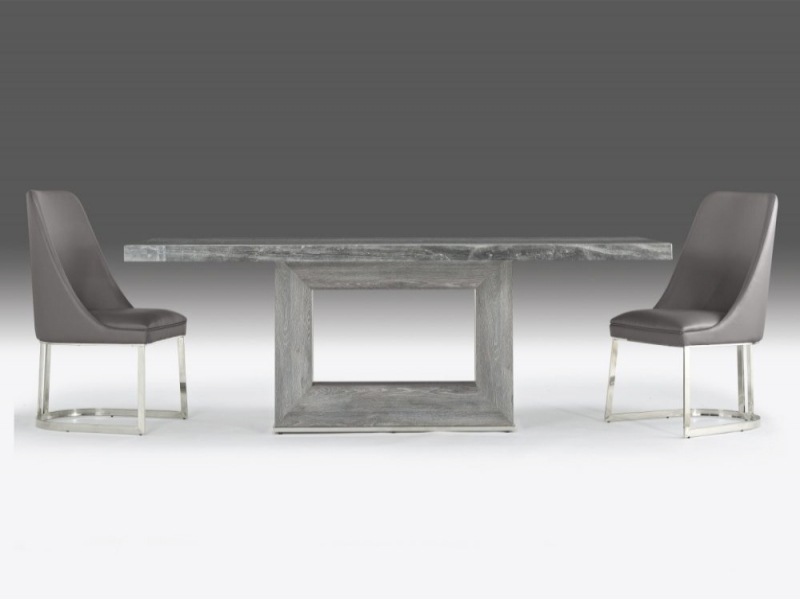 Blade Rectangular Marble Dining Table with Stainless Steel Base by Stone International 2